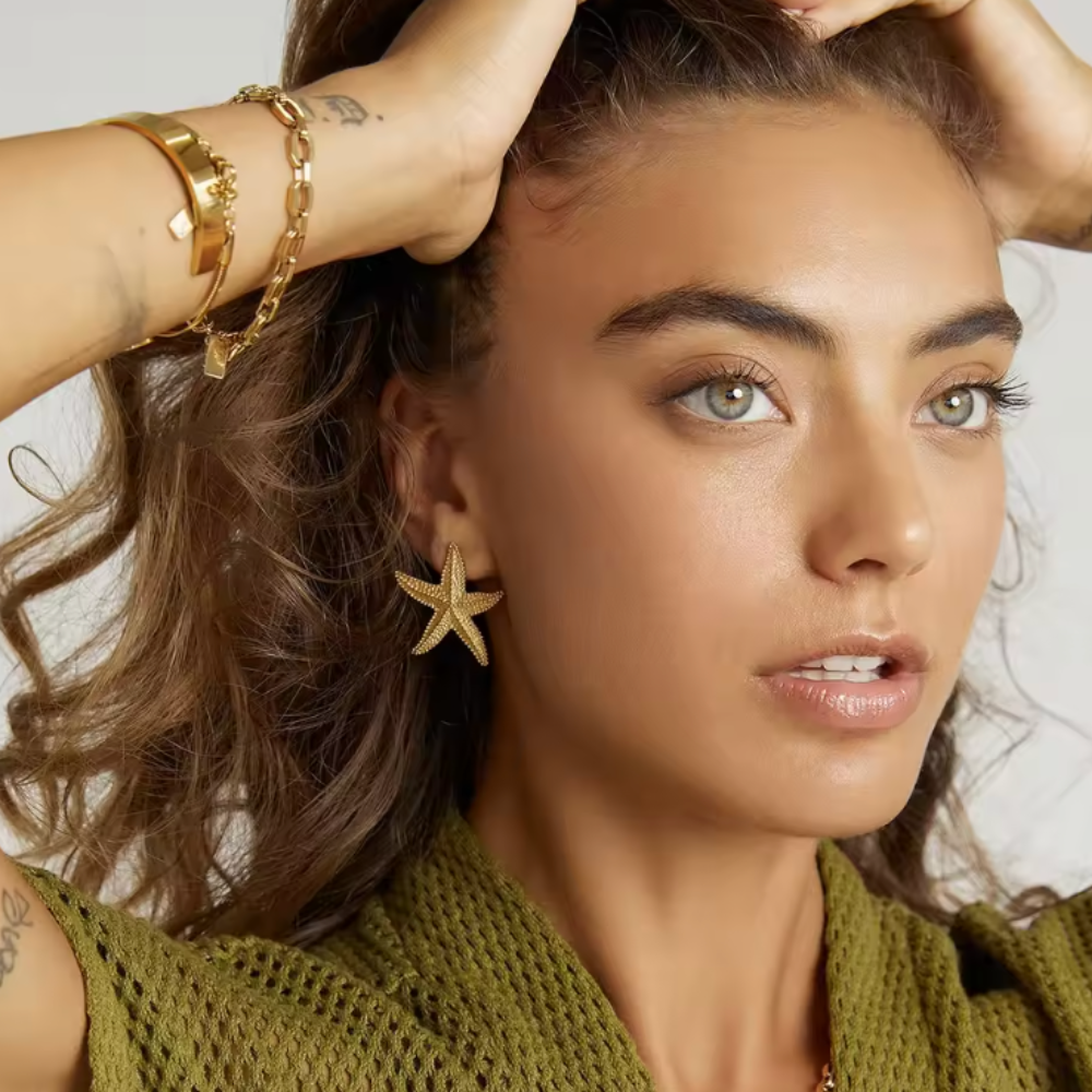 Starfish Earrings - Gold